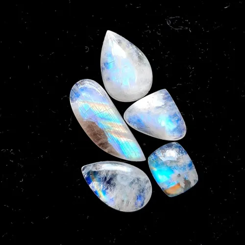 Raw moonstone crystal specimen showing layers